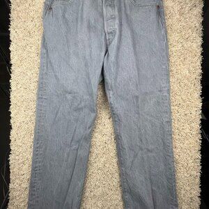 Levi's 501 Mens Pale Gray Denim Jeans ACTL 33x29 Buttons Straight Leg Pockets